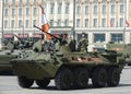 The BTR-82A is an Russian 8x8 wheeled amphibious armoured personnel carrier (APC). Royalty Free Stock Photo